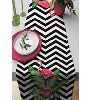 Pembe Flamingo Desenli Premium Masa Örtüsü Runner RNR099