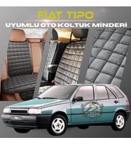 Fiat Tipo Antrasit Renk Tay Tüyü Cepli & Terletmez Sırtlı Oto Koltuk Minder Seti - Koltuk Koruma Kılıfı (ÖN & ARKA TAM SET)