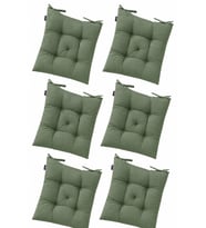 6'li Takim Kare Yesil Sandalye Minderi 40x40cm
