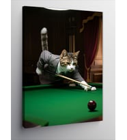 Kanvas Tablo Bilardo Oynayan Kedi