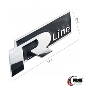 R-Line Yapıştırmalı Logo Paslanmaz Krom Kaplama Metal Arma