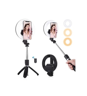 Yüksek Kaliteli 16cm LED Ring Işık, Bluetooth Tripod ile Vlog ve Selfie