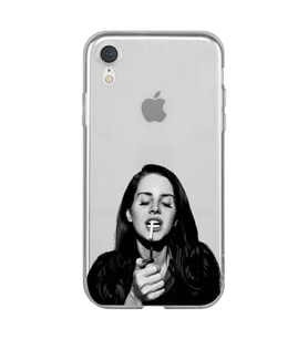 Iphone XR Uyumlu Lana Del Rey Desenli Şeffaf Telefon Kılıfı
