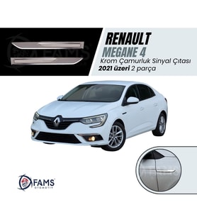 Renault Megane 4 Krom Çamurluk Sinyal Çıtası 2021 Üzeri Uyumlu 2 parça P. Çelik