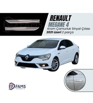Renault Megane 4 Krom Çamurluk Sinyal Çıtası 2021 Üzeri Uyumlu 2 parça P. Çelik