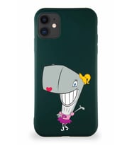 Apple iPhone 11 Soft Premier Kapak Pearl Yengeç Tasarımlı Silikon Kılıf - Yeşil (Şeffaf)