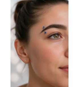 Gümüş Renk Taşlı Unısex Kaş Piercıng
