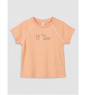 LCW Kids Mercan Simli Baskılı Kız Çocuk Tişört