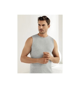LİKRALI SIFIR KOL ATLET (Gri)