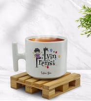 BK Gift Kişiye Özel Evin Prensi Tasarımlı T Kulplu Beyaz Middle Kupa Bardak-1