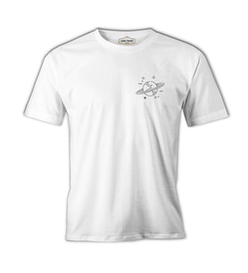 Saturn III Logo Beyaz Erkek Tshirt