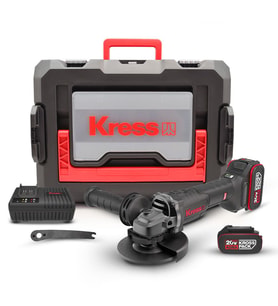 Kress KUH10.2 20Volt 4.0Ah. Li-ion Çift Akülü 125mm Kömürsüz Profesyonel Şarjlı Devir Ayarlı Avuç Taşlama (Standart)