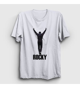 Presmono Unisex Beyaz Training Film Rocky T-Shirt 250488tt