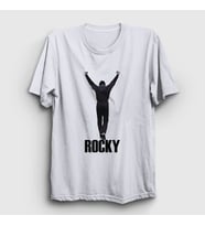 Presmono Unisex Beyaz Training Film Rocky T-Shirt 250488tt