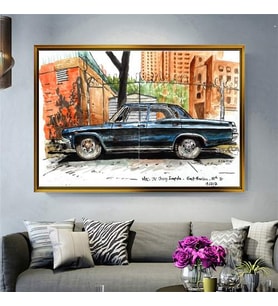 Altın Çerçeveli dekoratif tablo l1703 (Gold)