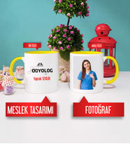 Odyolog Kupa Bardak Sarı Fotoğraflı