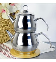 KÜRE ORTA METAL KUPLU 2Lİ ÇELİK ÇAYDANLIK