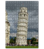 Cakapuzzle Pisa Kulesi Ziyaretçiler  Yağmur Bulutları Puzzle Yapboz MDF (Ahşap) (120 Parça)