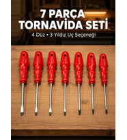 7 Parça Tornida Seti Manyetik Uç Ergonomik Sap