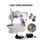 Işıklı Elektrikli Mini Dikiş Makinesi Ayak Pedallı Çok Fonksiyonlu Taşınabilir Dikiş Makinesi