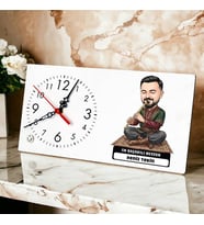 Neyzen Ustası Müzisyen Erkek Karikatürlü Masa Saati