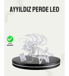 Prizli Yıldız Ay Perde Led Işık Ev Ve Organizasyon Dekoru
