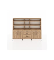 Arges Dolap 11 Raflı 5 Çekmeceli 4 Kapaklı 220x30x163 Çam-Çam
