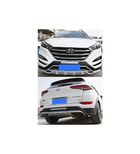 S-Dizayn Hyundai Tucson Ön ve Arka Tampon Koruma Difüzör Seti 2015-2018 A+ Kalite