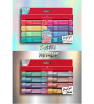 Faber Castell 8 Metalik 8 Pastel Fosforlu Kalem Seti (Kutulu) Faber Castell Orjinal Kutulu