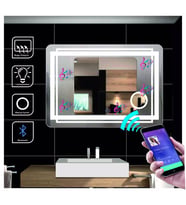 80x100 cm Bluetoothlu Makyaj Aynalı Dokunmatik Tuşlu Buğulanmayan Ledli Ayna Banyo Aynası (Karışık)