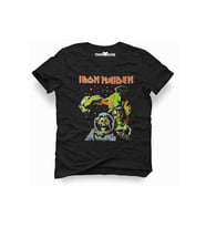 Tshirthane Iron Maiden The Final Frontier Rock Metal Müzik Baskılı Erkek Dar Kesim Slim Fit t-shirt (Siyah)