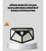 Güneş Enerjili Aydınlatma 100 LED Sensörlü Solar Dış Mekan Lamba