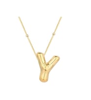 Gümüş Gold Balon Y Harfi Kadın Kolye CSR2185079