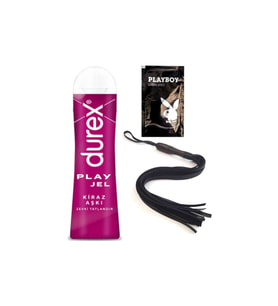Durex Kiraz Aşkı 50 ml Jel + Siyah Püsküllü Deri Kırbaç + Hediye