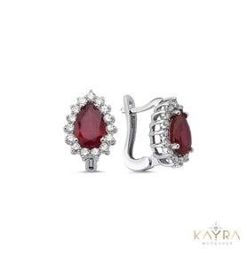 Anturaj Yakut Pırlanta Küpe PTK03