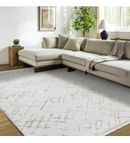Makine Kaymaz Yıkanabilir Beyaz Geometrik Triko Salon Halısı Mutfak Halısı Koridor Halısı Yolluk White