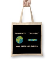 Real Earth Has Curves Flat Earth Bez Çanta Uzun Saplı