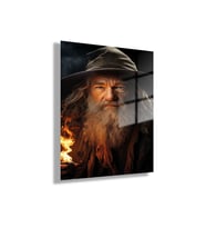 Temperli Gerçek Cam Tablo Yüzüklerin Efendisi Gandalf Portresi