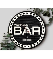 BK Gift Barlara Özel Dekoratif Siyah Ahşap Duvar Saati 35cm-2 , Bar Duvar Saati , Cafe Duvar Saati , Özel Ahşap Saat