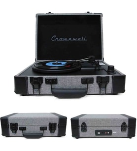 Ahşap Nostaljik Pikap Müzik Çalar Bluetooth & Hoparlörlü Gramofon 33/45/78 Devir Taş ve Plastik Plak Çalar