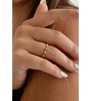 Sıralı Damla Rose 925 Ayar Gümüş Yüzük (Gold)