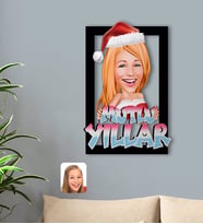 BK Gift Kişiye Özel Yeni Yıl Kadın Karikatürlü 3D Ahşap Tablo-3
