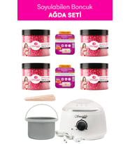 Smoothly Pudralı Soyulabilen Boncuk Ağda 4 Kutu + Isıtıcı Makine + Tüy Geciktirme Etkili Yağ + Spatula Seti PREMIUMPUDRALIBONCUKSET1KG