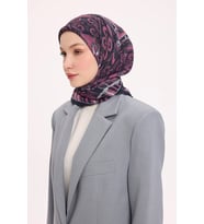 Dört Mevsim Antik Motif Viskon Velora Eşarp 6421 (A.Pembe)