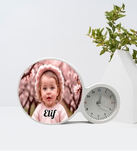 Kişiye Özel Fotoğraflı İsimli Saatli Sihirli Ayna Büyük Boy