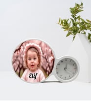 Kişiye Özel Fotoğraflı İsimli Saatli Sihirli Ayna Büyük Boy