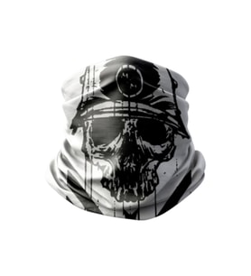 Motobir Baf-Bandana Çizgili Siyah Beyaz Kuru Kafa (Renksiz)