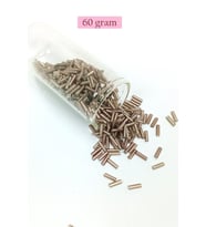 Uzun Boru Kesme Boncuk Çap 2mm Uzunluk 10 mm - 60 Gram - Koyu Bej - BNC264