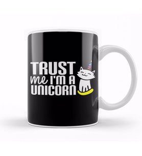 Cute Trust Me I'm A Unicorn Cat Kitty Unicorn Kupa Bardak Porselen