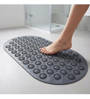 Masajlı Silikon Banyo Paspası Vantuzlu Duş Kaydırmazı Antrasit